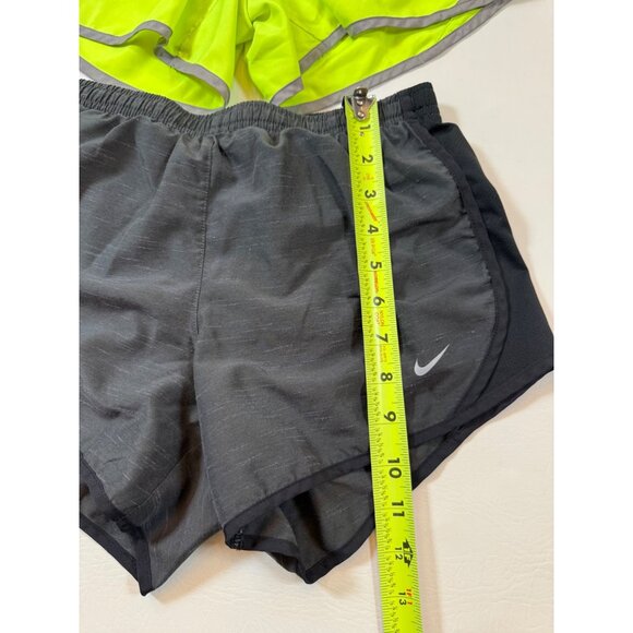 Nike Dri-Fit girls Running Shorts Bundle Neon Yellow & Black Large (bin HH79) - Picture 7 of 9